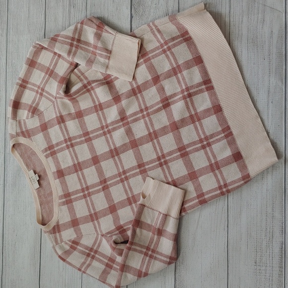 LOFT OUTLET WINDOWPANE SWEATER - Picture 1 of 7